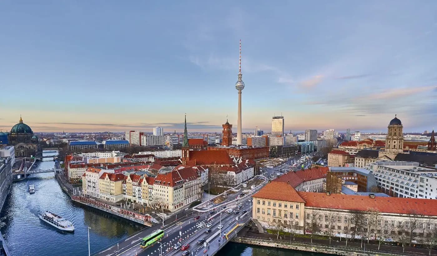Berlin cityscape background